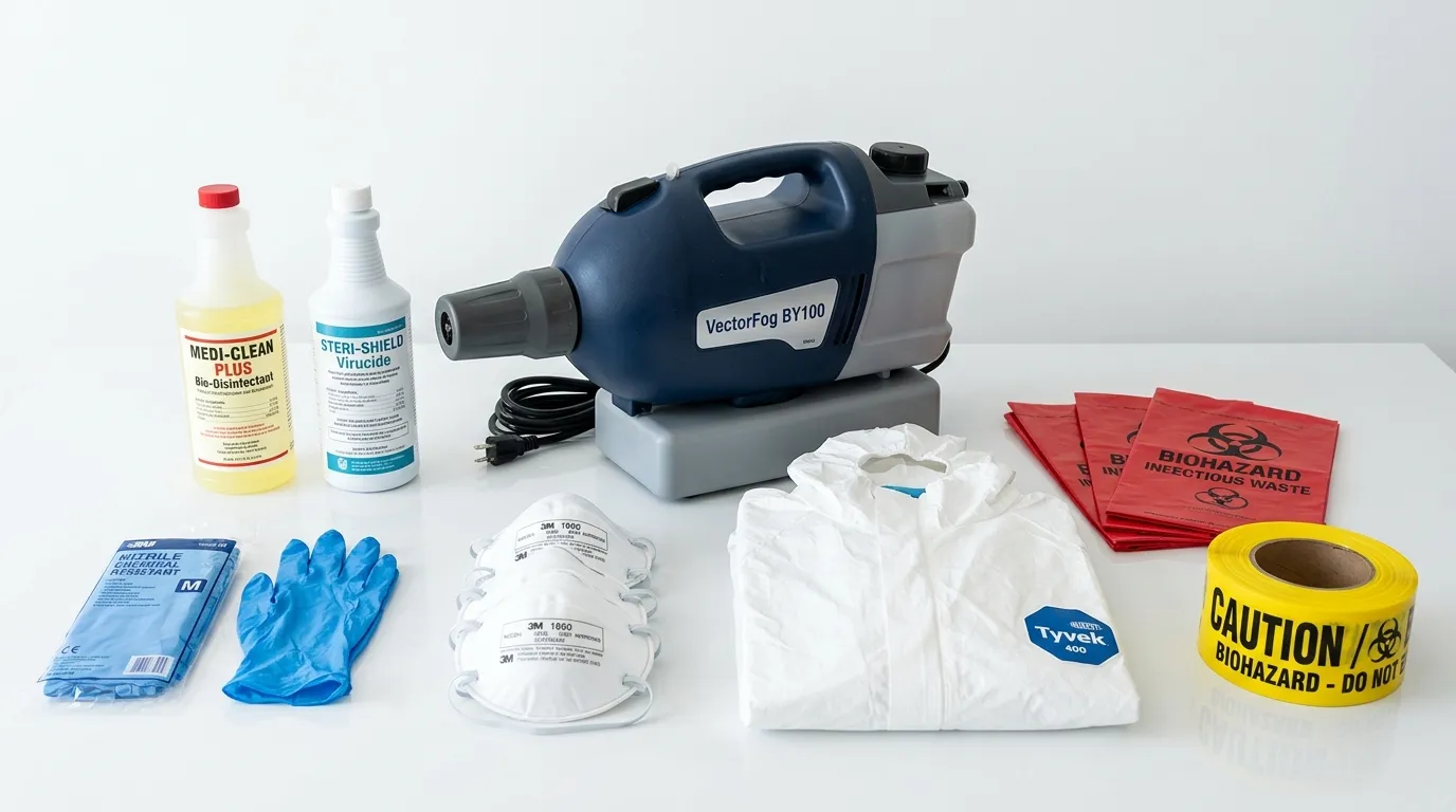 Professional biohazard remediation crew working in Palm City